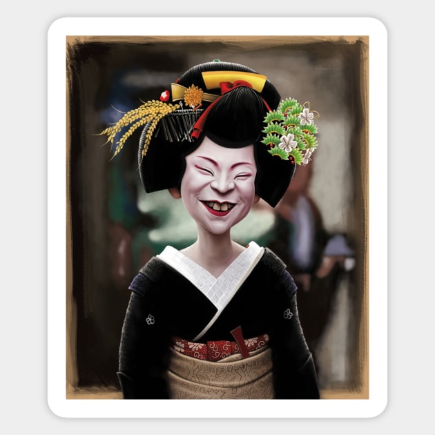 The Ugly Geisha Sticker by AndreKoeks